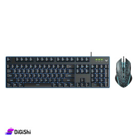RAPOO V100S Wired Keyboard And Mouse set - Black