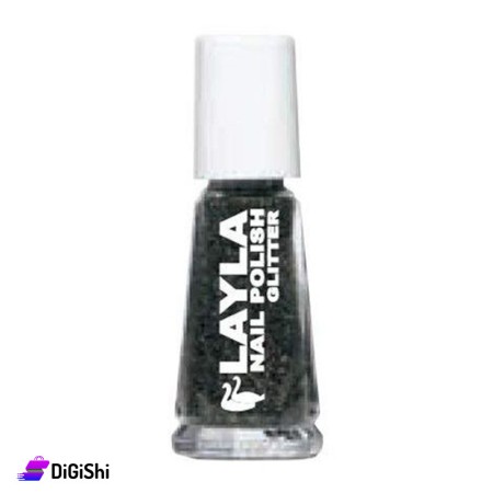 طلاء أظافر LAYLA NAIL POLISH GLITTER - أسود وفضي
