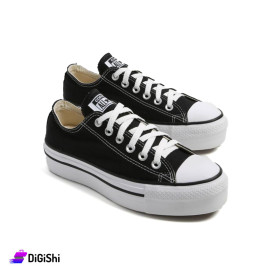 Women's Converse All Star Sports Boots Short leg High sole - Black and White