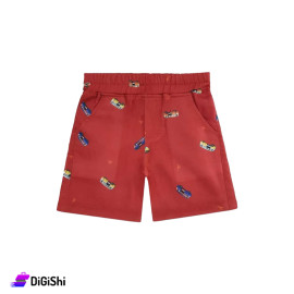 DIADORA Boys Shorts with Car Design - Neon Orange