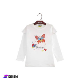 DIADORA Girl's Cotton Sweater With Butterfly Design