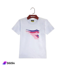 كنزة نسائية نصف كم قطن شعار ملون DIADORA