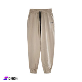 DIADORA Women's Cotton Pants with Belt - Beige