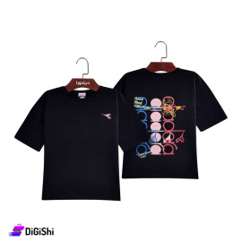 DIADORA Women's Half-Sleeved Cotton T-Shirts with Print on the Back
