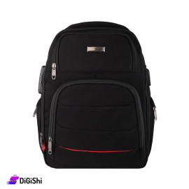 Bekbags Black Fabric Laptop Backpack and Shoulder Bag
