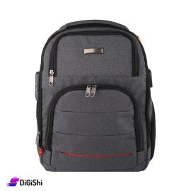 Bekbags Fabric Laptop Backpack and Shoulder Bag Gray