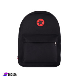 Black Single Layer Canvas Backpack