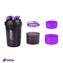 Protein Shaker Bottle Plastic 500ml Black and Violet