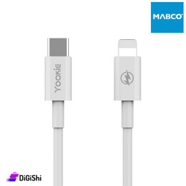 كبل Type-C to Lightning شحن سريع ونقل بيانات Yookie موديل CB6 لون أبيض