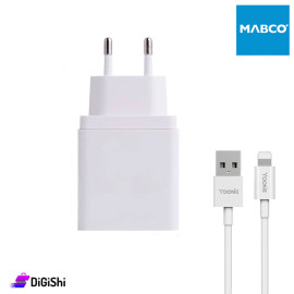 شاحن سريع Yookie موديل KI32 مع كبل Lightning