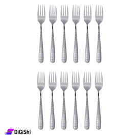 طقم شوك ستانلس ستيل نقشة معينات