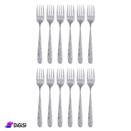 Stainless Steel Forks Set Hearts Pattern