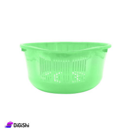 Shahd Plast Oval Plastic Rice Strainer - Green