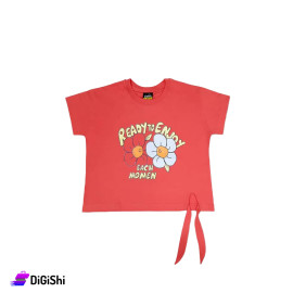 DIADORA Girls Cotton T-Shirts with Ready to Enjoy Writing