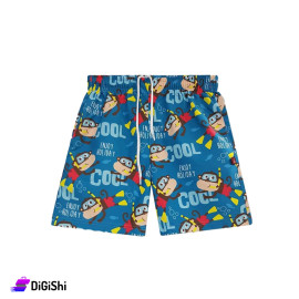 DIADORA Boys Polyester Short with Monkey Print