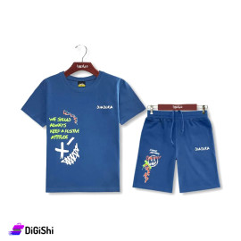 DIADORA Boy's T-Shirts and Short Set Navy Color