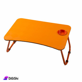 Foldable Laptop Table With Place for Cup Orange