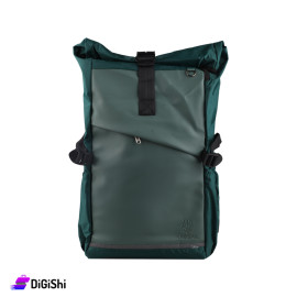 Laptop and Camping and Travel Backpack Made Of Chamois Fabric Olive Color
