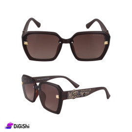 CHANEL Women's Sunglasses Brown Hexagon Shape Frame with No 5 Logo - Copy