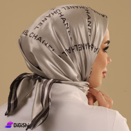 حجاب ساتان ماركة التقى نقشة Chanel لون شوكو