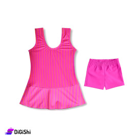 Girl's swimsuit DIADORA Brand Dress Model With Shorts Fuchsia Color