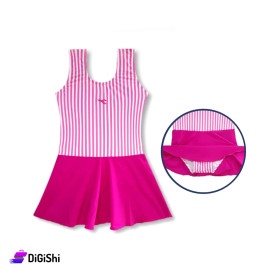 Girl's swimsuit DIADORA Brand Dress Model Fuchsia And White Color