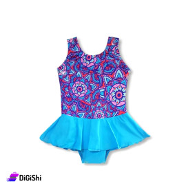 Girl's swimsuit DIADORA Brand Dress Model Blue & Purple Color