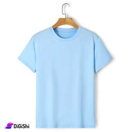 Men's Cotton Wide Design T-Shirt Light Blue