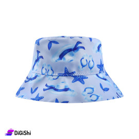 Women's Caps and Stars Drawing Bucket Cap Blue