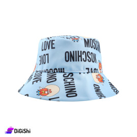 طاقية باكيت نسائية رسمة Moschino لون أزرق فاتح