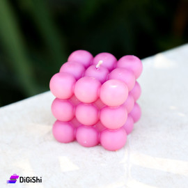 Bubble Cube Shaped Scented Candle Pink Color
