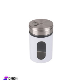 White Aluminum Coated Glass Salt Shaker