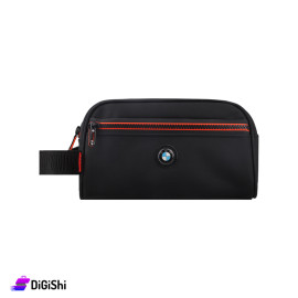 Men's Handbag with front pocket and BMW Logo Black and Orange Color
