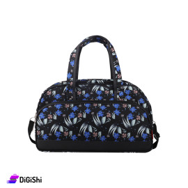 Shoulder and Handbag Medium Size Black Color with Flowers