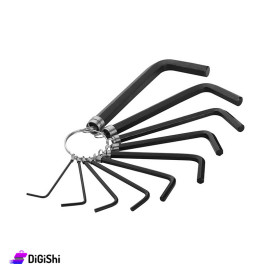 10PCS HEX KEY SET ON RING TOLSEN Brand