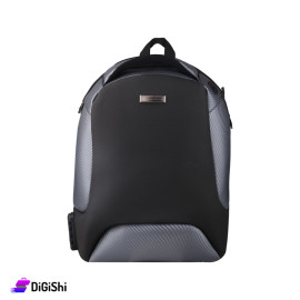 Bekbags Leather Laptop Backpack and Shoulder Bag Gray & Black