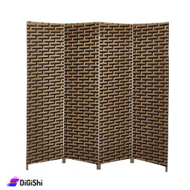 Woven Wood Paravan Maze Shape