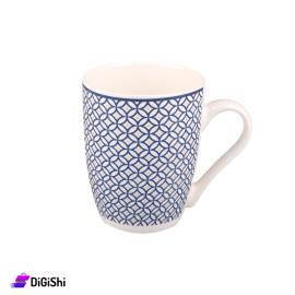 Ceramic Mug with Blue and White Ornate Pattern