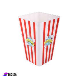 Shahd Plast Plastic Red and White Square Pop Corn Bowl Large Size