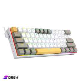 كيبورد سلكي ولاسلكي قياس صغيرلون أبيض موديل K530YLRGB ماركة REDRAGON