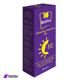 واقي شمسي ومبيض ماركة RADINS مع غلوتاثيون وعامل حماية 80