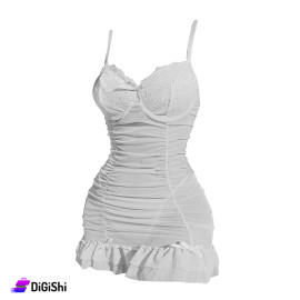 Sway Lingerie Tulle Chiffon Dress with Lace in White