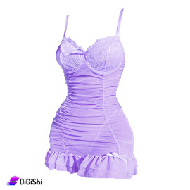 Sway Lingerie Tulle Chiffon Dress with Lace in Purple