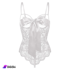 Sway Women's Lingerie Lace and Open Bodice with Tie White