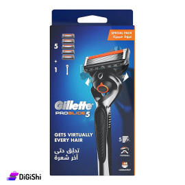 مقبض شفرة حلاقة و5 رؤوس Gillette Fusion ProGlide للرجال