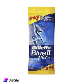 مجموعة مكونة من6 شفرات حلاقة للرجال Gillette Blue II Plus