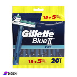 مجموعة مكونة من20 شفرة حلاقة للرجال Gillette Blue II Plus