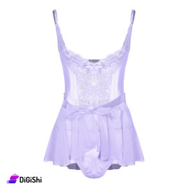 Sway Chiffon and Lace Lingerie Skirt in Purple Colour