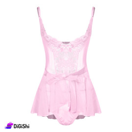 Sway Chiffon and Lace Lingerie Skirt in Pink Colour