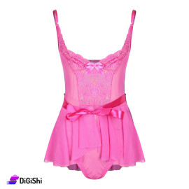 Sway Chiffon and Lace Lingerie Skirt in Fuchsia Colour